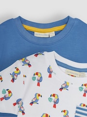 JoJo Maman Bébé White Toucan 2-Pack Pocket T-Shirts - Image 4 of 4
