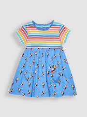 JoJo Maman Bébé Blue Toucan Mix & Match With Pet In Pocket Jersey Dress - Image 1 of 6