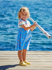 JoJo Maman Bébé Blue Toucan Mix & Match With Pet In Pocket Jersey Dress - Image 2 of 6