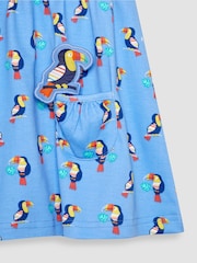 JoJo Maman Bébé Blue Toucan Mix & Match With Pet In Pocket Jersey Dress - Image 6 of 6