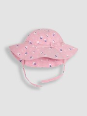 JoJo Maman Bébé Pink 2-Piece Floral Cheesecloth Bubble Romper & Hat Set - Image 6 of 7