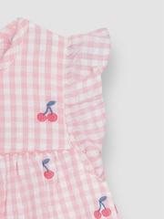 JoJo Maman Bébé Pink Cherry Embroidered Pretty Blouse - Image 3 of 3