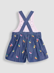 JoJo Maman Bébé Chambray Summer Fruits Embroidered Culotte Dungarees - Image 2 of 3