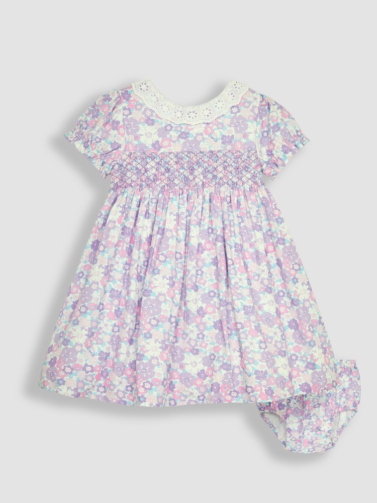 Lila vijolična - Cvetlična obleka z vezenim ovratnikom JoJo Maman Bébé Hedgerow - Slika 1 iz 5 Lila vijolična - Cvetlična obleka z vezenim ovratnikom JoJo Maman Bébé Hedgerow - Slika 1 iz 5