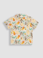 JoJo Maman Bébé Khaki Green Jungle Animals Printed Shirt & Shorts Set - Image 2 of 5