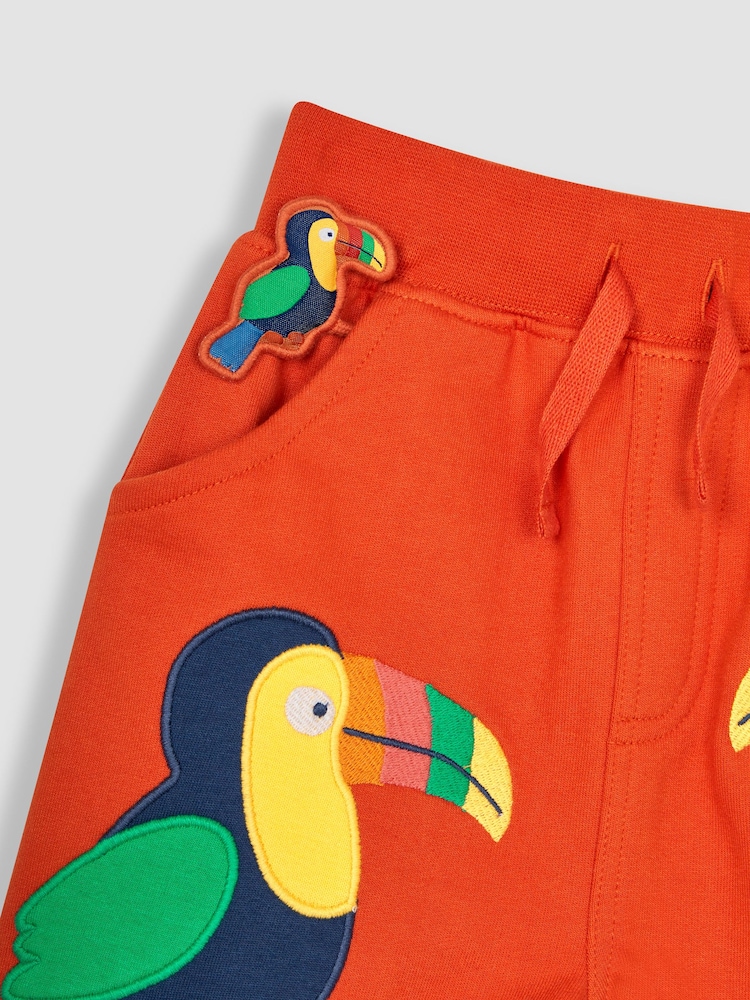JoJo Maman Bébé Orange Toucan Appliqué Pet in Pocket Shorts - Image 3 of 3