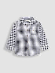 JoJo Maman Bébé Navy Gingham Long Sleeve Shirt - Image 1 of 3