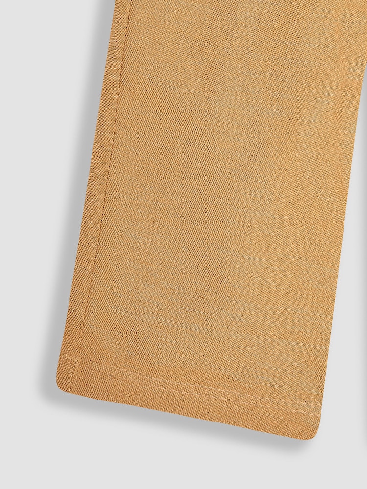JoJo Maman Bébé Tan Brown Cotton Linen Summer Trousers - Image 3 of 3