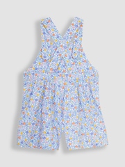 JoJo Maman Bébé Lilac Orange & Lemon Ditsy Floral Culotte Dungarees - Image 2 of 3