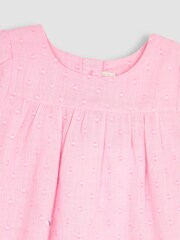 JoJo Maman Bébé Pink Bunny 2-Piece Appliqué Blouse & Leggings Set - Image 4 of 5