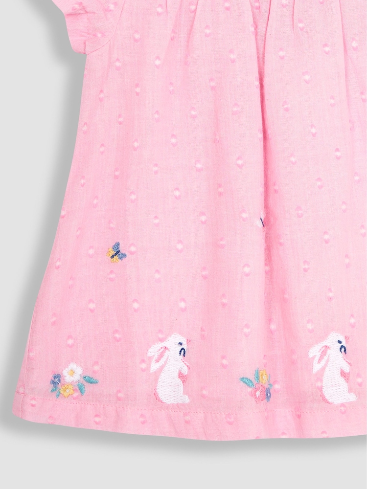 JoJo Maman Bébé Pink Bunny 2-Piece Appliqué Blouse & Leggings Set - Image 5 of 5