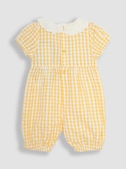 JoJo Maman Bébé Yellow Bunny Embroidered Pretty Romper - Image 2 of 3