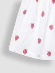 JoJo Maman Bébé White Strawberry Peter Pan Smocked Top - Image 3 of 5