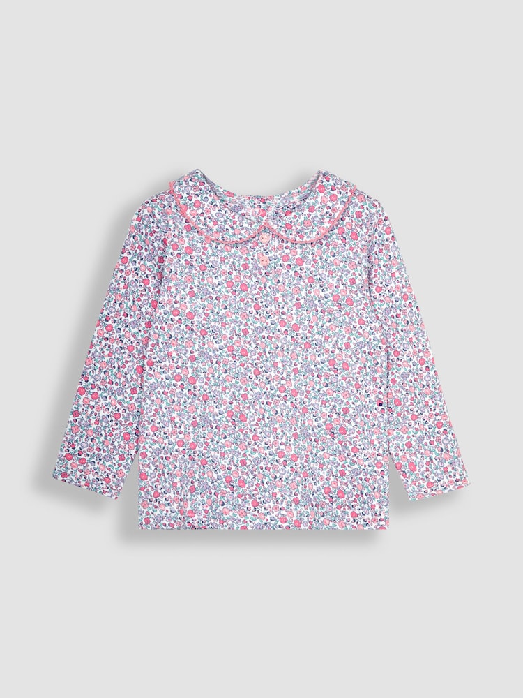 JoJo Maman Bébé Pastel Ditsy Floral Peter Pan Top - Image 1 of 3