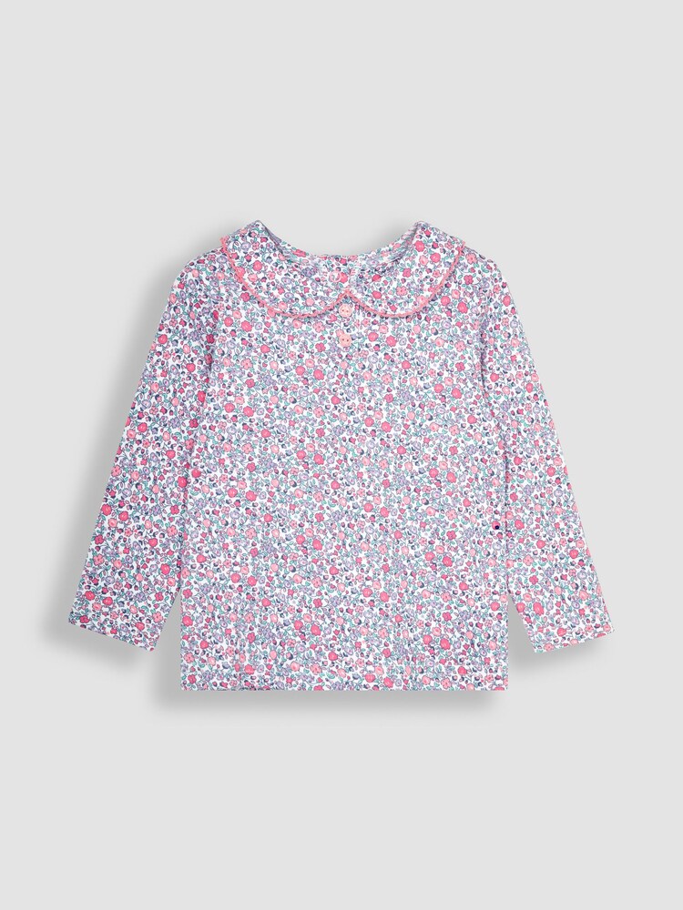 JoJo Maman Bébé Pastel Ditsy Floral Peter Pan Top - Image 1 of 3 JoJo Maman Bébé Pastel Ditsy Floral Peter Pan Top - Image 1 of 3