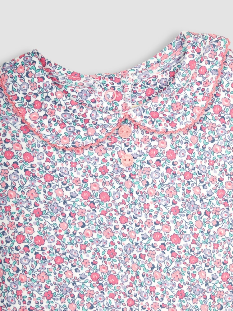JoJo Maman Bébé Pastel Ditsy Floral Peter Pan Top - Image 2 of 3