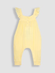 JoJo Maman Bébé Yellow 2-Piece Cheesecloth Jumpsuit & Hat Set - Image 2 of 5