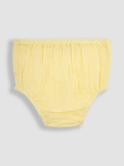 JoJo Maman Bébé Yellow 2-Piece Broderie Cheesecloth Dress & Hat Set - Image 4 of 5