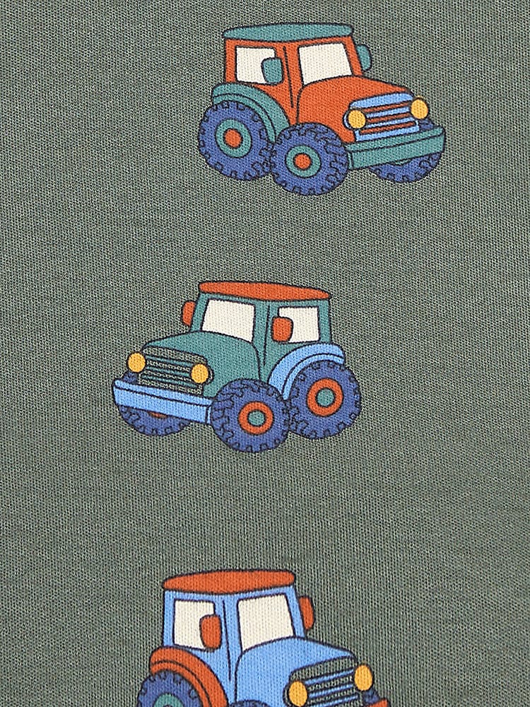 JoJo Maman Bébé Khaki Green Tractor Contrast Pocket Top - Image 3 of 3