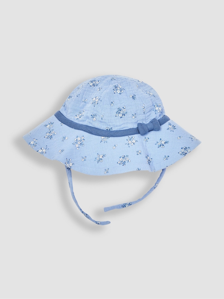 JoJo Maman Bébé Cornflower 2-Piece Floral Cheesecloth Ruffle Dress & Hat Set - Image 5 of 5