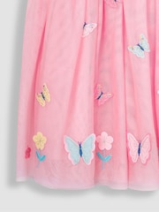 JoJo Maman Bébé Pink Butterfly Floral Tulle Pretty Party Dress - Image 3 of 3