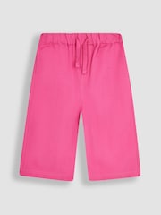 JoJo Maman Bébé Fuchsia Pink Cotton Linen Summer Trousers - Image 1 of 3