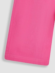 JoJo Maman Bébé Fuchsia Pink Cotton Linen Summer Trousers - Image 2 of 3