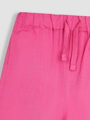 JoJo Maman Bébé Fuchsia Pink Cotton Linen Summer Trousers - Image 3 of 3