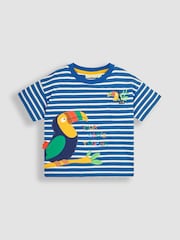 JoJo Maman Bébé Cobalt Blue Toucan Appliqué Pocket T-Shirt - Image 1 of 3