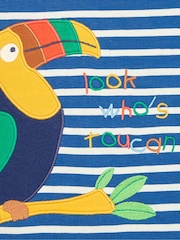 JoJo Maman Bébé Cobalt Blue Toucan Appliqué Pocket T-Shirt - Image 3 of 3