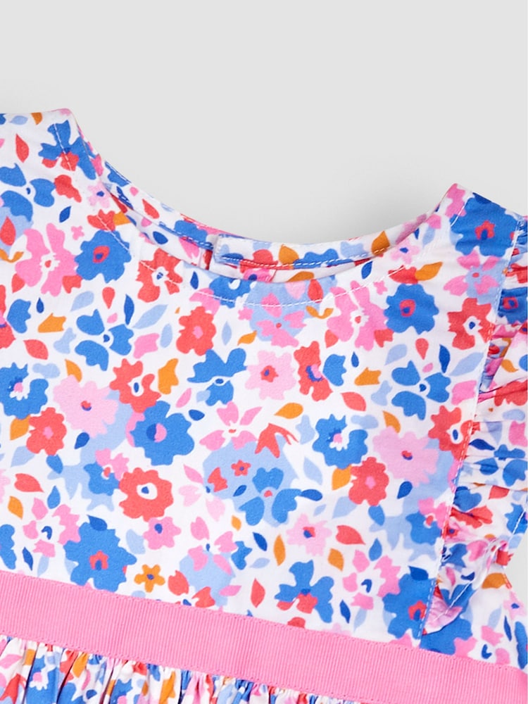 JoJo Maman Bébé Pink Pretty Floral Party Dress - Image 2 of 3