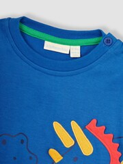 JoJo Maman Bébé Cobalt Blue Dino Appliqué Top - Image 3 of 3
