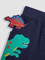 JoJo Maman Bébé Navy Blue Dino Appliqué Pet in Pocket Shorts - Image 3 of 3