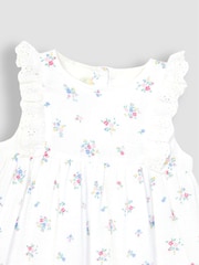 JoJo Maman Bébé White 2-Piece Floral Cheesecloth Blouse & Trousers Set - Image 5 of 5