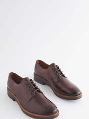 Joules Brown Leather Classic Derby Shoes - Image 2 of 6