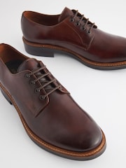 Joules Brown Leather Classic Derby Shoes - Image 3 of 6