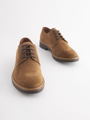Joules Tan Suede Classic Derby Shoes - Image 2 of 6