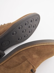 Joules Tan Suede Classic Derby Shoes - Image 5 of 6
