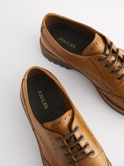 Joules Brown Leather Cleated Brogues Shoes - Image 3 of 5