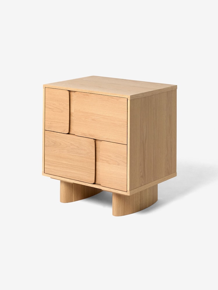 MADE.COM Oak Cory 2 Drawer Bedside Table - Image 4 of 4