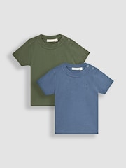 Denim modra - Komplet 2enobarvnih majic s kratkimi rokavi JoJo Maman Bébé - Slika 1 iz 5