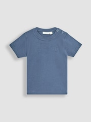 Denim modra - Komplet 2enobarvnih majic s kratkimi rokavi JoJo Maman Bébé - Slika 2 iz 5
