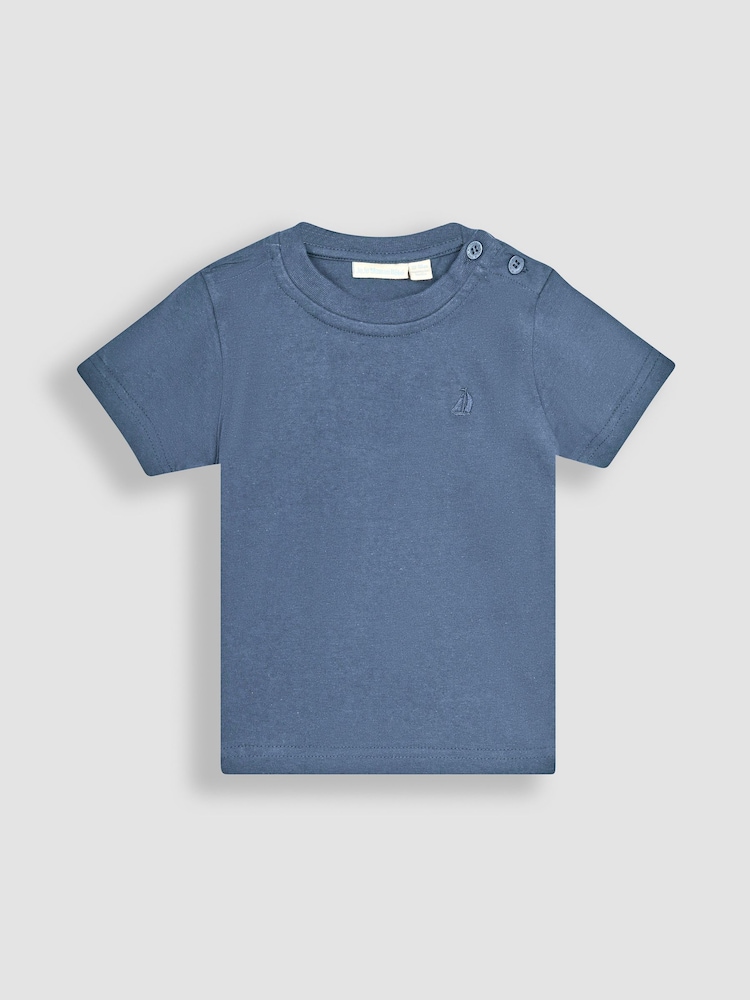 Denim modra - Komplet 2enobarvnih majic s kratkimi rokavi JoJo Maman Bébé - Slika 2 iz 5