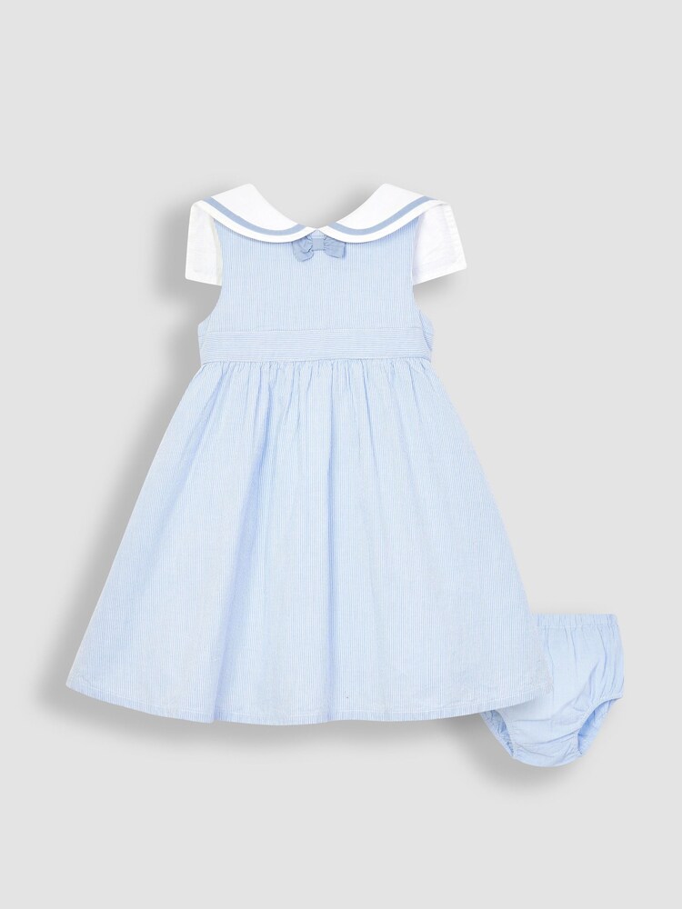 JoJo Maman Bébé Blue Sailor Party Dress - Image 2 of 6 JoJo Maman Bébé Blue Sailor Party Dress - Image 2 of 6