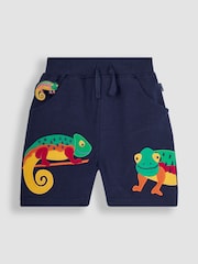 JoJo Maman Bébé Navy Blue Chameleon Appliqué Pet in Pocket Shorts - Image 3 of 5