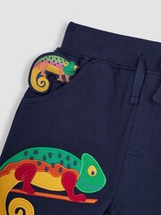 JoJo Maman Bébé Navy Blue Chameleon Appliqué Pet in Pocket Shorts - Image 4 of 5