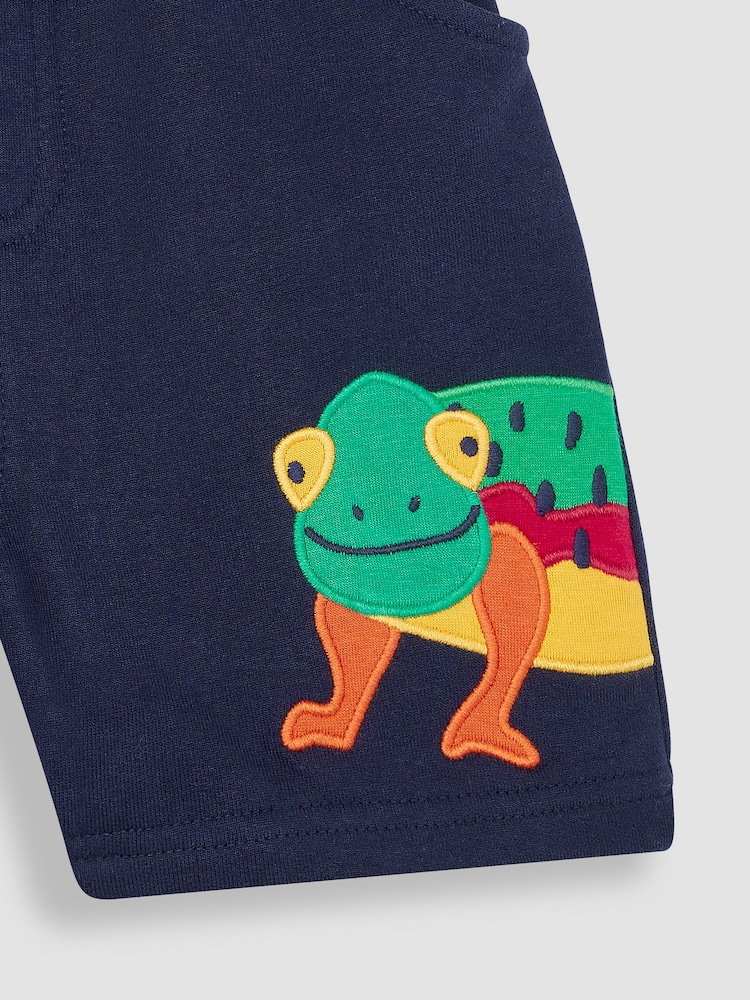JoJo Maman Bébé Navy Blue Chameleon Appliqué Pet in Pocket Shorts - Image 5 of 5