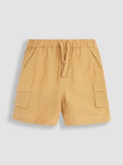 JoJo Maman Bébé Camel Cotton Linen Summer Shorts - Image 1 of 3