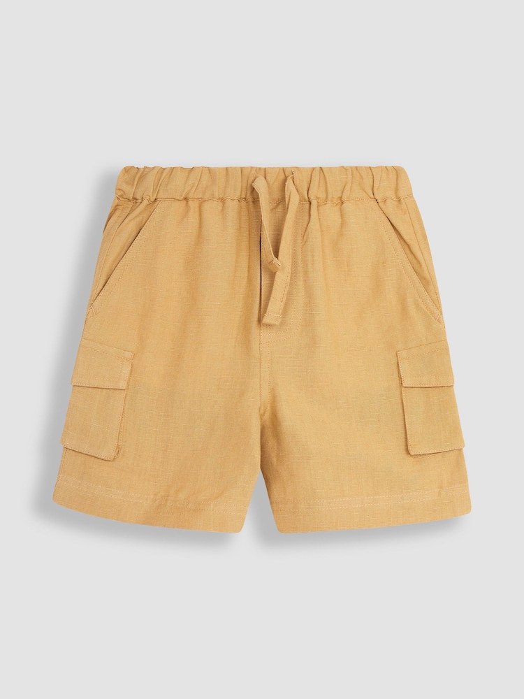 JoJo Maman Bébé Camel Cotton Linen Summer Shorts - Image 1 of 3