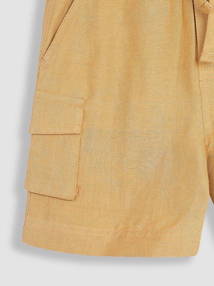 JoJo Maman Bébé Camel Cotton Linen Summer Shorts - Image 3 of 3